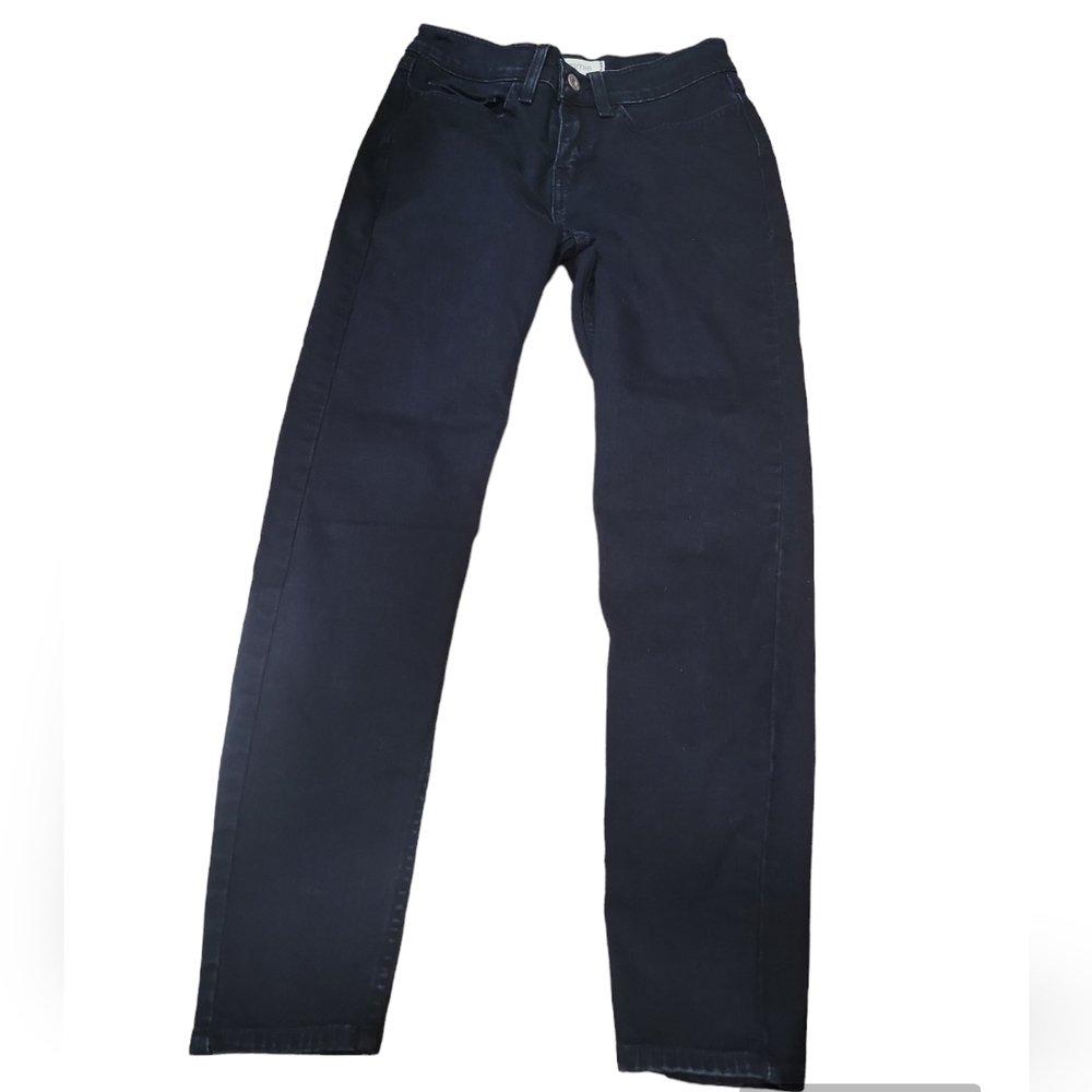 Yummie Denim Made in Mexico Dark Denim Zip Up Jeans Size 26 91% cotton